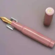 Eboya Tan-Pen Pink Ebonite 14K Gold MF Nib Fountain Pen Japan NEW Boxed