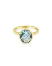 Meira T 14K Yellow Gold Blue Topaz Oval Ring