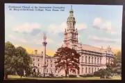 St Mary's College Conventual Church Immaculate Conception, IN Linen Postcard