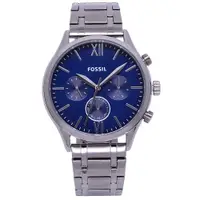 在飛比找松果購物優惠-FOSSIL 美國最受歡迎頂尖潮流時尚簡約三眼腕錶-藍面-B