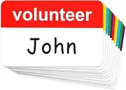 DLUGOPIS 200 Pieces Volunteer Name Tag Stickers 2*3inch Colorful Name Tag Labels My Name Is Stickers Self Adhesive Name Tags for School Charitable Volunteers