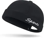 QOHNK Brimless Caps for Men and Women Retro Trendy Street Dance Hip-Hop Brimless Docker Cap for Men Skull Caps