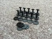 10x VOLKSWAGEN VW INTERIOR FLOOR CARPET MAT CLIPS - TWIST LOCK WITH WASHERS