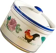 BIUDECO Porcelain Soup Cup Rooster Soup Bowl Ceramic Bowl Kitchen Tableware Dessert Cup Lid