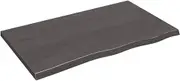 Work Bench Top, Multi-Purpose Table Top, Solid Wood Countertop, Garage Workbench Table Top, Tool Station Organization Table Top, Dark Grey 100x60x4 cm Treated Solid Wood Oak