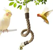 Parrot Rope Perch,Cockatiels Swing Playground - Bird Chew Swing Toy for Parakeet Parrot Cockatiel Conure for Cage Hallway Balcony Patio