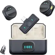 Wireless Lavalier Microphone for iPhone 15, iOS and Android - Noise Reduction Lapel Mic for Recording, Hi-Fi Audio, 1200 inch Range, 24H Battery Life, for Interview, Streaming, Video Recording