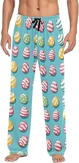 [AIXIWAWA] Mens Pajama Pants-Cute Eggs, Soft Sleep Lounge Pajamas Bottoms with Pockets Drawstring S