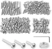 200PCS M5 T-Nuts Kit Hex Button Head Screws Hammer Nut Assortment