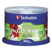 Verbatim CD-RW Discs Printable 700MB/80min 4x Spindle Silver 50/Pack 95159