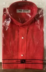 Neil Allyn Red Tuxedo Men's XSmall 30/31 Dress Shirt Wing Collar Pintuck pleats