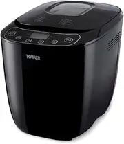 Tower T11003 2 lb Digital Bread Maker with 12 Automatic Programs, 13 Hours Delay Timer, 60 Minutes Keep Warm Function, Adjustable Crust Control, Non-Stick Bread Pan, 550 W, Black