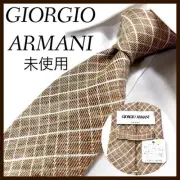NEW Giorgio Armani Tie Silk Linen Check Pattern Lattice