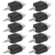 10x 3.5mm Stereo Male to Dual 2-RCA Male Audio Cable Connector Adapter Converter
