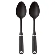 2PK MasterCraft Soft Grip Nylon Cooking Spoon Heat Resistant Kitchen Utensil BLK