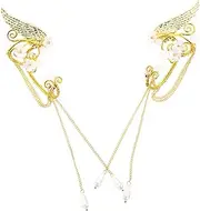 [Healeved] 1 Pair Non Piercing Ear Earrings with Tassel Design Elegant Clip Earrings for Women for Weddings and Birthdays Fashionable Ear Accessories