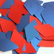 Long Diamond Sequin 1.75" Red Blue Matte Silk Frost
