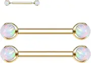 [FUNLMO] 1 Pair Nipple Rings G23 Titanium Nipple Piercing Jewelry Tongue Rings Internally Threaded Nipple Jewelry Bridge Piercing Jewelry 16G 14G 12G 12mm-18mm