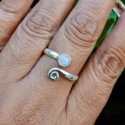 Solid 925 Sterling Silver Ethiopian Opal Stone Adjustable Handmade Ring For Her