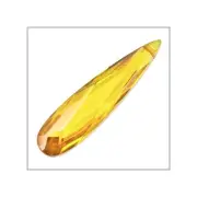 10 CZ Cubic Zirconia Flat Briolette Pendant Beads 7x28mm Yellow #64829