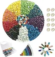 1.5lb Mosaic Tiles Assorted Iridescent Crystal Mosaic Tiles for Crafts, Glass Mosaic Pieces Set with Box 680g DIY Picture Frames Handmade Jewelry Art Decoration Gifts (Multi Colors Set)