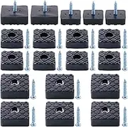 Swpeet 80Pcs Black 22mm & 30mm Square Shape Furniture Pads with Screws, Heavy Duty Rubber Non Slip Non Skid Furniture Feet for Table Desk Chair and Sofa Leg Furniture Cups to Protect