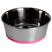 Rogz Slurp Stainless Steel Non-Skid Dog Bowl Pink XL