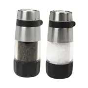 Good Grips Salt and Pepper Grinder Set, Stainless Salt & Pepper Grinder Set