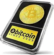 Bitcoin Coin In Collector's Edition Case: Limited Edition Physical Gold Coin With Crypto Coin Display Case | Cryptocurrency Coin With Realistic Details | Desk Home Office Idea For HODL Fans