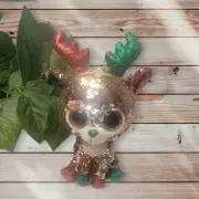 Beanie Babies Boos Tegan Reindeer Plush (Sequins Gold & Silver No Tag 6”)