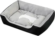 Craoopii Pet Sofa Bed, Modern Style Cat and Dog Short Plush Sofa Made of Oxford Cloth and PP Cotton, with Anti Slip Bottom, Suitable for Cats and Dogs (Black Gray)
