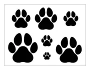 Dog Paw Print Stencil 7 Sizes Puppy Foot Design 8.5" x 11" Reusable Sheet S1299