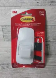 Command Jumbo Utility Hook Reusable Damage Free Adhesive 3M 17004 White
