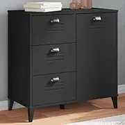 Dining Storage Sideboard VIKEN Black 80x40x80 cm Engineered Wood