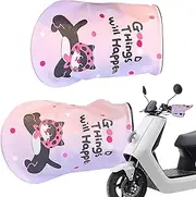 Motorcycle Sunshade Protective Handlebar Muffs, Windproof Winter Cycling Gloves,Scooter Hand Warmer, Wide Variety of Applications, Non-Slip Security, Cream Colored/Pink, for Hand Protection