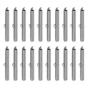 60Pcs Slide on End Clasps, 35mm Tube Ball Bead Slider Crimp End, Metallic Black