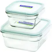 4 Piece Glass Food Storage Containers Airtight Microwavable Oven Safe BPA Free