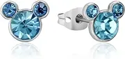 [Disney] Women's Mickey MAR Birthstone earrings Stud Earrings, Silver, 1CM