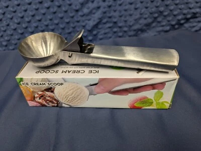 Stainless Steel Ice Cream Scoop – 55mm Diameter with Easy Pop-Up Lever