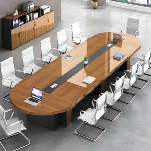 烤漆會議桌長桌簡約現代大會議室辦公桌椅組合橢圓形洽談培訓桌子