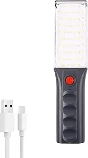 Vagocom LED Rechargeable Worklight,Cordless Battery Powered Powerful Inspection Trouble Light with White Lamp/Flash Red Light/Flash Blue Red Light,Magnet and Hook for Mechanic,Camping,BBQ,Emergency