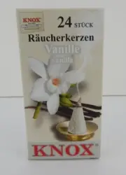 German Made Knox Raucherkerzen 24 Vanilla Medium Incense Cones for Smokers