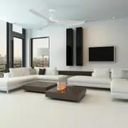 60" Wave DC Ceiling Fan Matt Black, Satin White MWF163 Martec Lighting