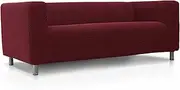 Sofa Cover Compatible with IKEA Klippan 2-Seater Sofa | Novelle Model | Bordeaux | Quality Protection Made of Jacquard Fabric and Cotton Feel