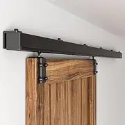 BONIKLUBA 8FT Box Rail Sliding Barn Door Hardware,Wall Mount Track Kit,Heavy Duty,Easy to Install(No Door)