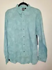 RUSTY Mint Monkey Lips Long sleeved button through shirt SZ L BNWTS ( T)