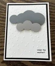 Handmade Get Well Soon Greeting Card~Under The Weather? Clouds Rain