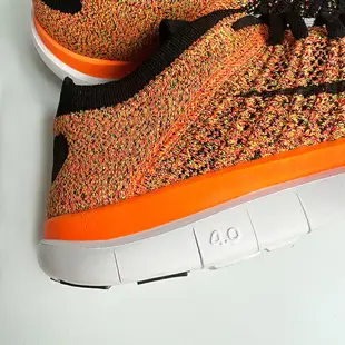 美國百分百【Nike】Free 4.0 Flyknit 耐吉 鞋子 慢跑鞋 運動鞋 球鞋 編織 螢光橘黑 男 G030