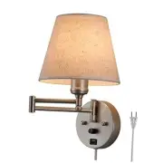 Swing Arm Wall Lamp Wall Mount Lamp with Cord Plug in Wall Sconce Lighting
