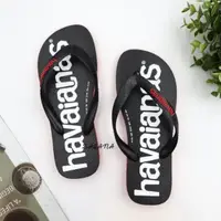 在飛比找momo購物網優惠-【havaianas 哈瓦仕】LOGOMANIA 黑紅色(拖